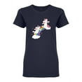 thumbnail image 1 of Happy Unicorns Shaped T-Shirt Women -Image by Shutterstock, Female Small, 1 of 2