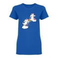 thumbnail image 1 of Happy Unicorns Shaped T-Shirt Women -Image by Shutterstock, Female Small, 1 of 4