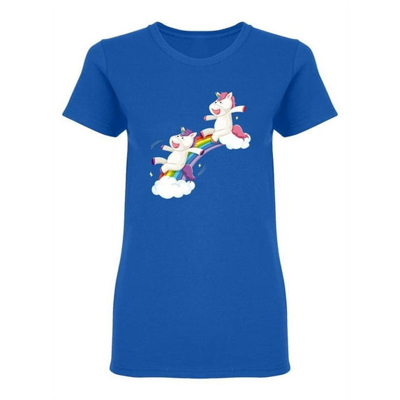 Happy Unicorns Shaped T-Shirt Women -Image by Shutterstock, Female x-Large