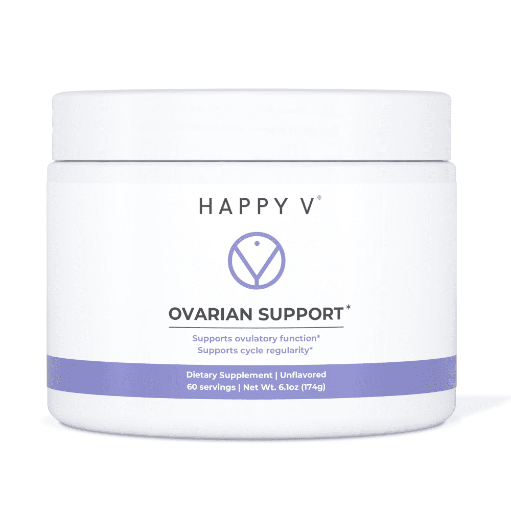 Happy V Ovarian Support for Women with Myo-Inositol & D-Chiro-Inositol 40:1 Ratio, DIM, CoQ10 & Folate | Hormone Balance, Cycle Regularity, Egg Quality & PCOS Support Supplement