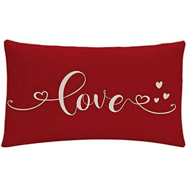 Happy Valentine's Day Pillow Cover Red Love Valentine's Day Decorations