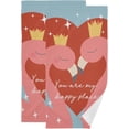 thumbnail image 1 of Happy Valentine Couple Flamingo Romance Quote Background Vector Hand Towels 2 PCS, Pink Kitchen Towel Ultra Soft and Highly Absorbent,Decorative Fingertip Face Towel for Bathroom Hotel, 28.3"x14.4", 1 of 5