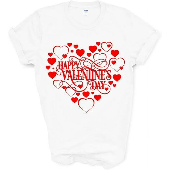 Happy Valentine Day Shirts Love Heart Printed T-Shirts Heart Candy T-Shirt