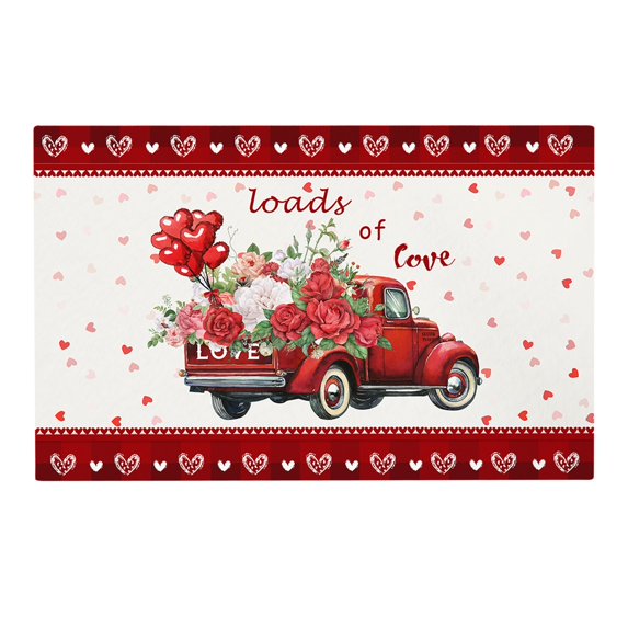 Happy Valentine'S Day Decorative Doormat Indoor Outdoor Entrance Bathroom Doormat Welcome Mats Floor Doormat Holiday Decor