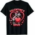 thumbnail image 1 of Happy Valentine's Bruh Funny Dinosaur Valentine Graphic Crew Neck Short Sleeve T-Shirts (Men's, Women's), 1 of 4