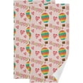 thumbnail image 1 of Happy Valentine's Day 2 PCS Hand Towels for Bathroom, Colorful Hot Air Balloon Kitchen Towel Ultra Soft and Absorbent Decorative Fingertip Face Bath Towels for Spa & Hotel, 28.3"x 14.4", 1 of 5