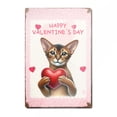 thumbnail image 1 of Happy Valentine's Day Abyssinian Brings Love Heart Vertical Metal Aluminum Sign Cat Lover Kitten Owner Gifts Wall Art Home Decor - 02028, 1 of 5