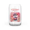 thumbnail image 1 of Happy Valentine’s Day Adorable Alaskan Malamute Puppy Holding Heart Balloon 16oz Glass Cup Mug Alaska Mal Dog Lovers Gifts Glass Can - 00030, 1 of 5