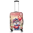thumbnail image 1 of Happy Valentine’s Day Adorable Alaskan Malamute Puppy Holding Heart Balloon Travel Luggage Cover Alaska Mal Dog Lovers Gifts Suitcase Dust Protective Decor - 00030, 1 of 5