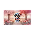 thumbnail image 1 of Happy Valentine’s Day Adorable Bernese Mountain Dog Puppy Holding Heart Balloon Doormat Berner Lover Gifts Indoor Outdoor Welcome Mat - 00030, 1 of 5