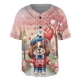 thumbnail image 1 of Happy Valentine’s Day Adorable English Springer Spaniel Puppy Holding Heart Balloon All Over Print 3D Baseball Shirt Springers Dog Lover Gifts Softball Sport - 00030, 1 of 6