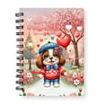 thumbnail image 1 of Happy Valentine’s Day Adorable English Springer Spaniel Puppy Holding Heart Balloon Spiral Bound Journal Springers Dog Lover Gifts 5x7in Spiral Notebook - 00030, 1 of 5