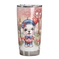 thumbnail image 1 of Happy Valentine’s Day Adorable Maltese Puppy Holding Heart Balloon 20oz Stainless Steel Tumbler Insulated Cup with Lid Maltese Dog Lover Gifts Idea - 00030, 1 of 5