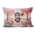 thumbnail image 1 of Happy Valentine’s Day Adorable Manx Kitten Holding Heart Balloon Pillow Cushion Double Sided Cat Lover Kitten Owner Gifts Throw Pillow - 00030, 1 of 4