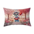 thumbnail image 1 of Happy Valentine’s Day Adorable Schnauzer Puppy Holding Heart Balloon Quilt Pillowcase Miniature Schnauzer Dog Lover Throw Pillow Cover Bed Home Decor - 00030, 1 of 5