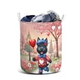 thumbnail image 1 of Happy Valentine’s Day Adorable Scottish Terrier Puppy Holding Heart Balloon Foldable Laundry Basket Scottie Dog Lover Gifts Organizer Storage with Handles - 00030, 1 of 5