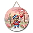thumbnail image 1 of Happy Valentine’s Day Adorable Yorkshire Terrier Puppy Holding Heart Balloon Round Wood Sign Yorkie Dog Lover Gifts Hanging Wall Home Decor - 00030, 1 of 5