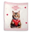 thumbnail image 1 of Happy Valentine's Day American Shorthair Brings Love Heart Quilt Blanket Cat Lover Kitten Owner Gifts Cozy Comforter Throw Blanket - 02028, 1 of 5