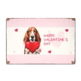 thumbnail image 1 of Happy Valentine's Day Basset Hound Brings Love Heart Horizontal Metal Aluminum Sign Bassets Dog Breed Lovers Gifts Idea Wall Art Home Decor - 02028, 1 of 5