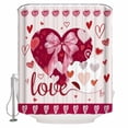 thumbnail image 1 of Happy Valentine's Day Bathroom Shower Curtains with 12 Hooks Polyester Waterproof Shower Curtain for Stalls and Bathtubs Beige Love Hearts Romantic Decorative Bathroom Privacy Curtain 66x72 Inches, 1 of 9