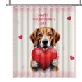 thumbnail image 1 of Happy Valentine's Day Beagle Brings Love Heart Shower Curtain Beagles Dog Lover Gifts Idea Waterproof Bathroom Bathtub Curtain - 02028, 1 of 5