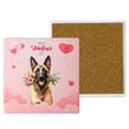 thumbnail image 1 of Happy Valentine's Day Belgian Malinois holding flowers Set of 4 Stone Coasters Sheepdog Dog Lover Gifts 4x4in Absorbent Soapstone Coaster - 3005, 1 of 5