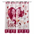 thumbnail image 1 of Happy Valentine's Day Blackout Curtains for Bedroom/Living Room, Beige Love Hearts Romantic Thermal Insulated Kitchen Drapes with Grommets, Light Blocking Window Treatment, 2 Panels 42" x 84", 1 of 7