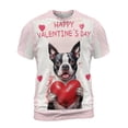 thumbnail image 1 of Happy Valentine's Day Boston Terrier Brings Love Heart All Over Print 3D Shirt Unisex Merch Gentleman Dog Lover Gifts - 02028, 1 of 6