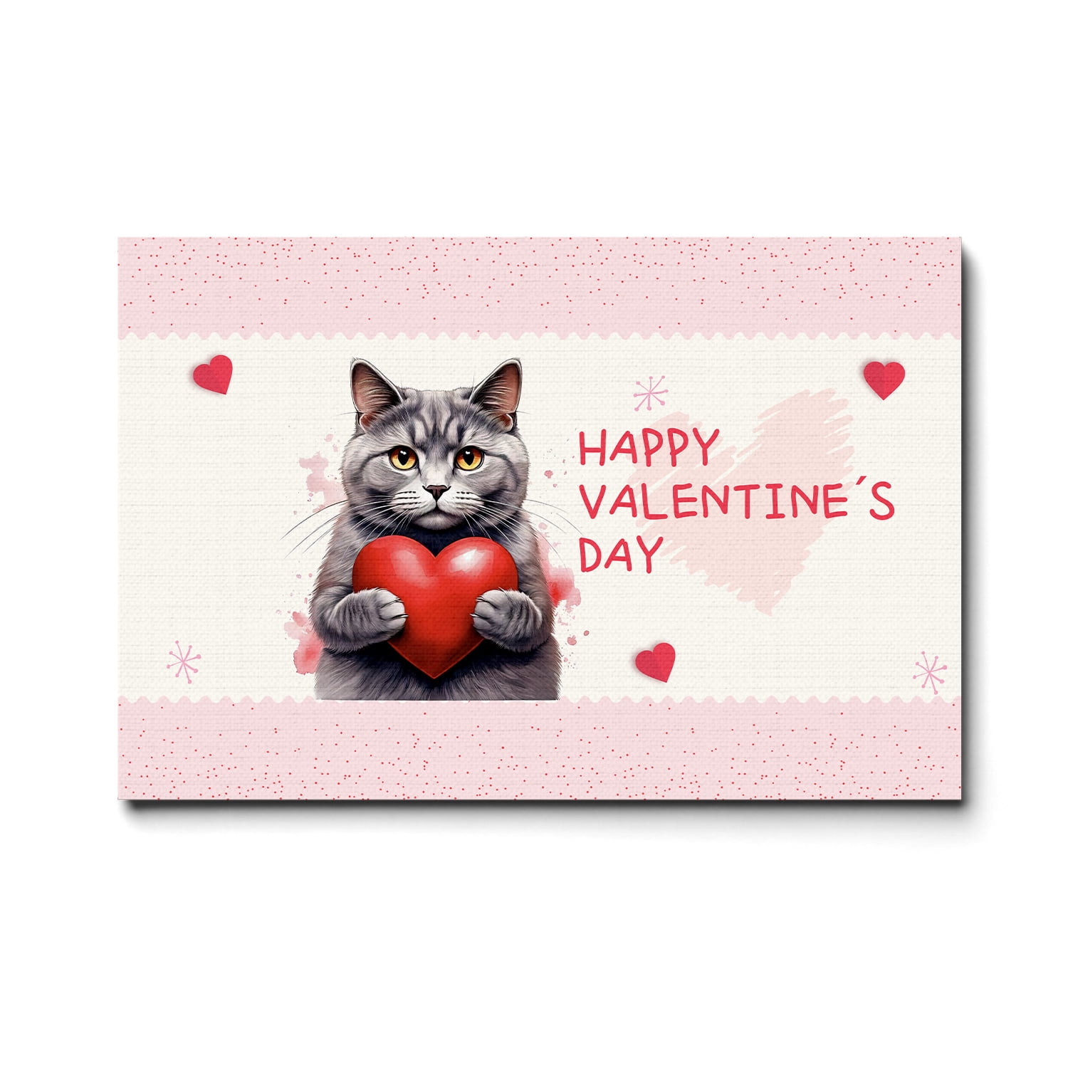 Happy Valentine's Day British Shorthair Brings Love Heart Horizontal ...