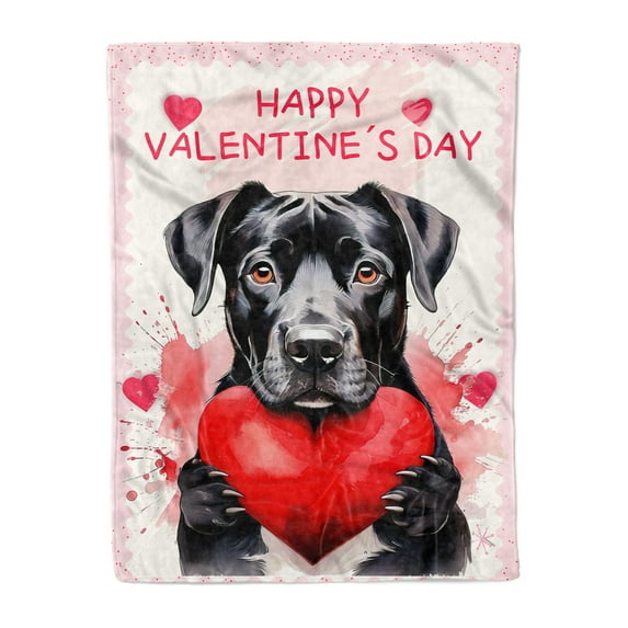Happy Valentine's Day Cane Corso Brings Love Heart Cozy Fleece Blanket Italian Mastiff Dog Lover Gifts Idea Warm Soft Throw Blanket - 02028