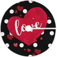 thumbnail image 1 of Happy Valentine''s Day Christmas Tree Skirt Decorations Red Heart Love Black Xmas Tree Mat 36 inch for Holiday Party Supplies Rustic Ornaments Mini Tree Skirt, 1 of 6