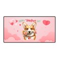 thumbnail image 1 of Happy Valentine's Day Corgi holding flowers Desk Mat Full Keyboard Mouse Pad Welsh Corgi Dog Lover Gifts Idea Large Mousepad - 3005, 1 of 5