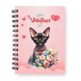thumbnail image 1 of Happy Valentine's Day Devon Rex holding flowers Spiral Bound Journal Cat Lover Kitten Owner Gifts 5x7in Spiral Notebook - 3005, 1 of 5