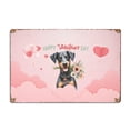 thumbnail image 1 of Happy Valentine's Day Doberman Pinscher holding flowers Horizontal Metal Aluminum Sign Doberman Dog Lover Gifts Wall Art Home Decor - 3005, 1 of 5