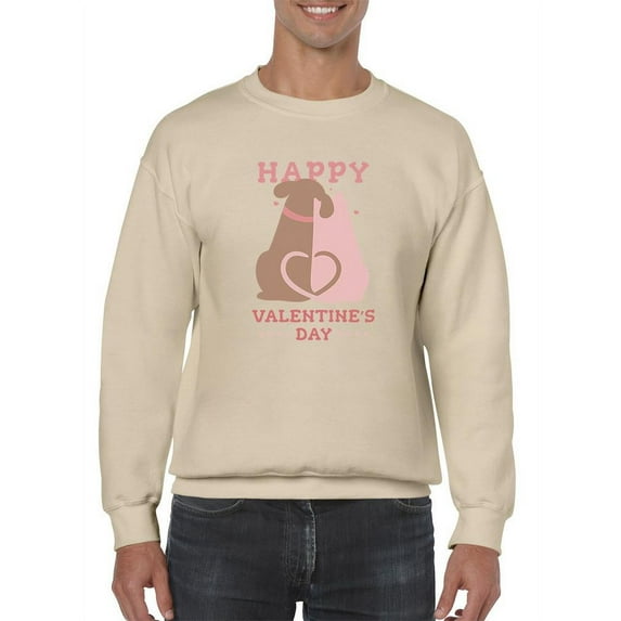Happy Valentine's Day Dogs Sweatshirt Men -Smartprints Designs, Male x-Large