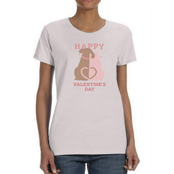 Happy Valentine's Day Dogs T-Shirt Women -Smartprints Designs, Female Small
