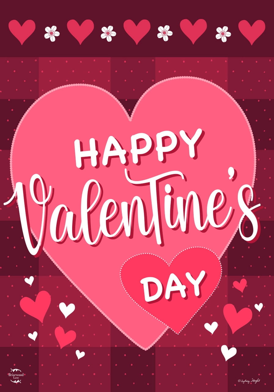 Happy Valentine's Day Double Sided Outdoor Garden Flag