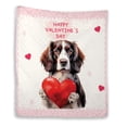 thumbnail image 1 of Happy Valentine's Day English Springer Spaniel Brings Love Heart Quilt Blanket Springers Dog Lover Gifts Cozy Comforter Throw Blanket - 02028, 1 of 5