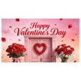 thumbnail image 1 of Happy Valentine's Day Garage Door Banner 5.9x13 ft - Large Yard Decor Photo Backdrop for Bridal Shower Wedding Anniversary Party Supplies, Outdoor Indoor Home Holiday Decorations, 1 of 5