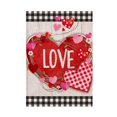 thumbnail image 1 of Happy Valentine's Day Garden Flag 12x18 Inch Double Sided For Outside Red Plaid Love Tulip Hearts Memorial Day Holiday Yard Decoration Small Flags, 1 of 4
