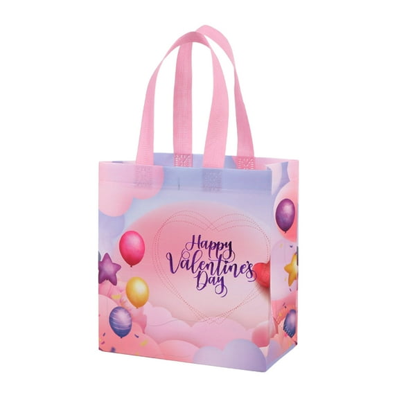 Happy Valentine's Day Gift Bags With Handle - Tote Bags Reusable Gift Bags Goodie Bag - Party Supplies