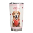 thumbnail image 1 of Happy Valentine's Day Golden Retriever Brings Love Heart 20oz Stainless Steel Tumbler Insulated Cup with Lid Goldens Dog Lover Gifts Idea - 02028, 1 of 5