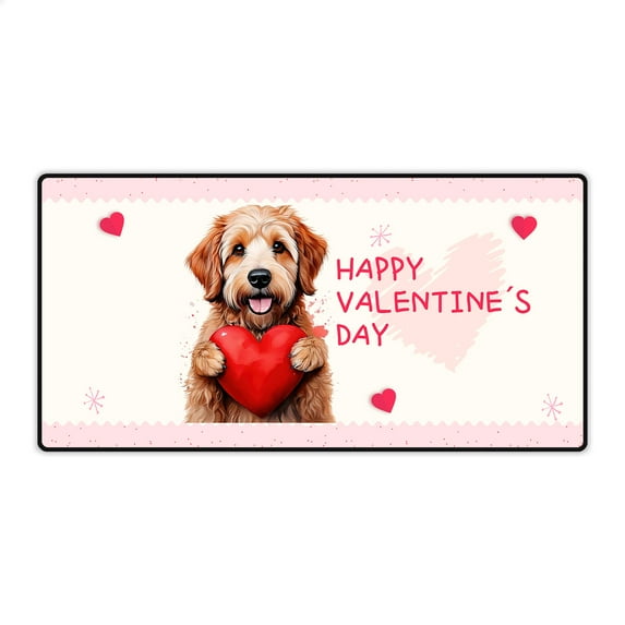 Happy Valentine's Day Goldendoodle Brings Love Heart Desk Mat Full Keyboard Mouse Pad Doodle Dog Lover Gifts Idea Large Mousepad - 02028