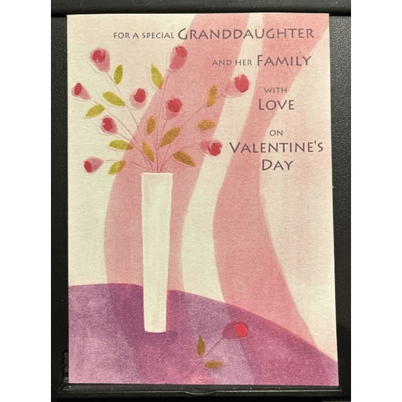 Happy Valentine's Day Granddaughter and Family Greeting Card w/Envelope