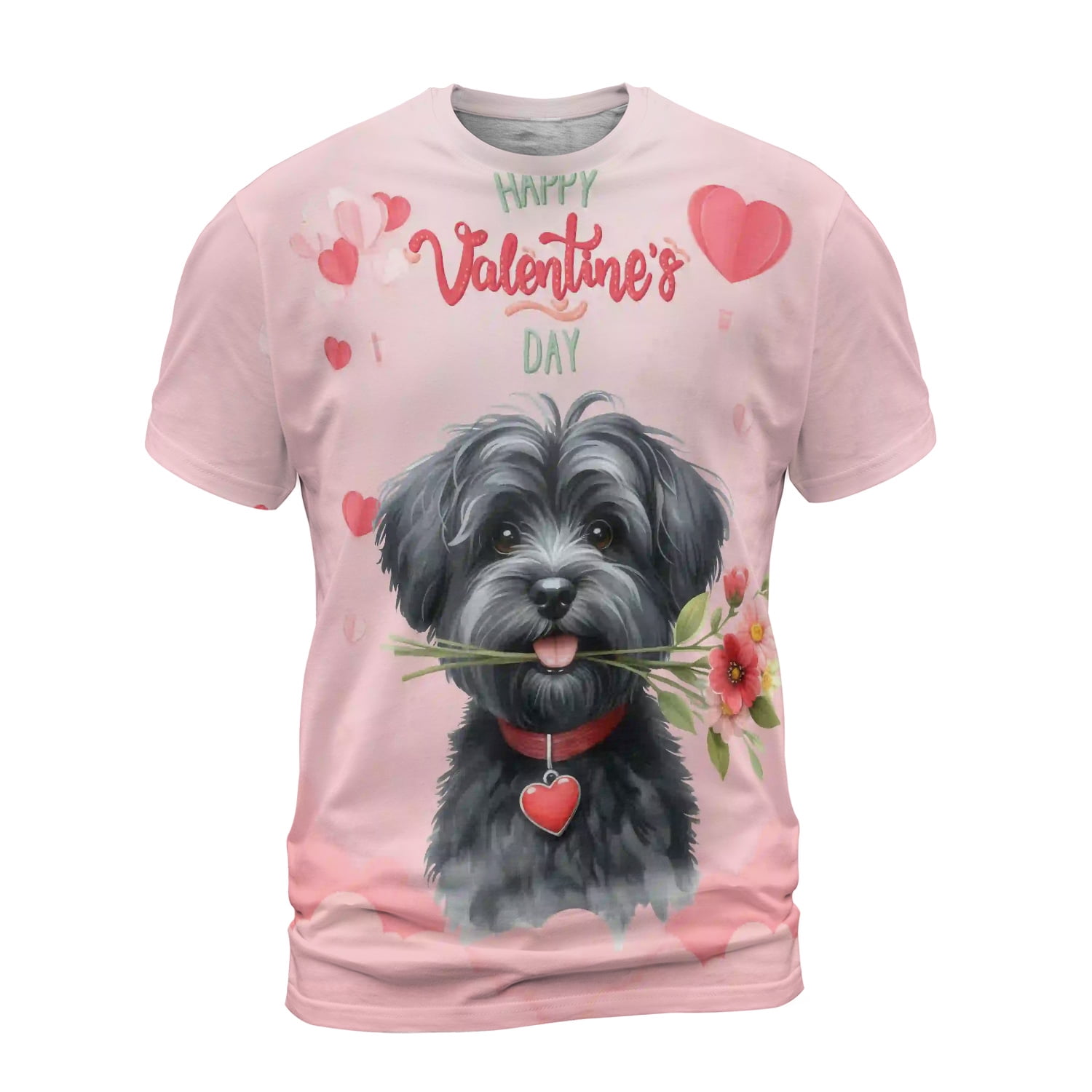 Happy Valentine's Day Havanese holding flowers All Over Print 3D Shirt ...