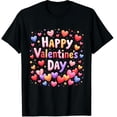 thumbnail image 1 of Happy Valentine's Day - Hearts Love Graphic Crew Neck Short Sleeve T-Shirts (Men's, Women's), 1 of 4