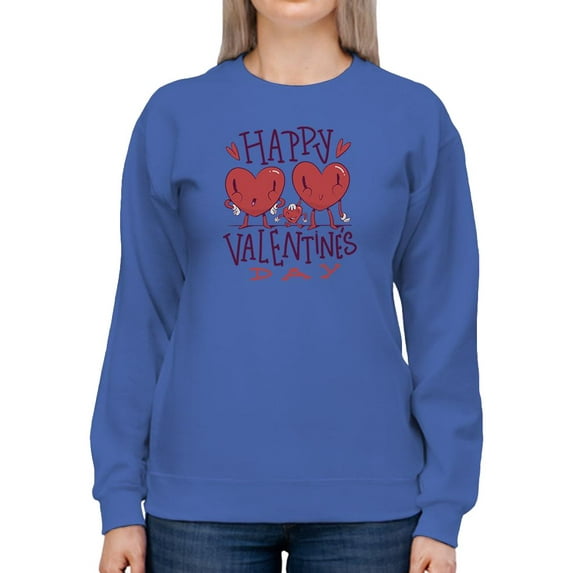 Happy Valentine's Day Hearts Sweatshirt Women -Smartprints Designs, Female 4X-Large