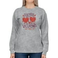 thumbnail image 1 of Happy Valentine's Day Hearts Sweatshirt Women -Smartprints Designs, Female XX-Large, 1 of 4