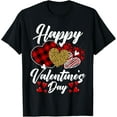 thumbnail image 1 of Happy Valentine's Day Hearts with Leopard Plaid Womens T-Shirt, 1 of 7