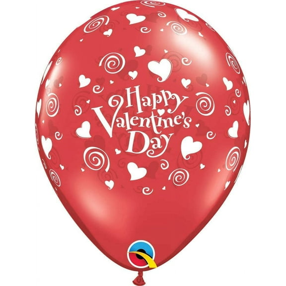 Happy Valentine's Day Latex Balloons Qualatex 11-Inch 25 Per Pack